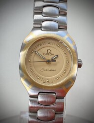 Omega Seamaster Polaris - Quarz Uhr Stahl / 18k Gold - vintage