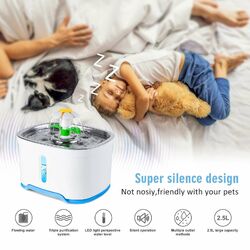 2.4L Trinkbrunnen Haustier Automatisch Wasserspender für Katzen Hunde mit Filter