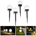4X IP65 Solar-Kugelleuchten Garten-Set für Terrasse Rasen Einfach Montage