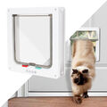 Katzenklappe M/L Hunde Katzentür Cat Door mit 4-Wege-Schließsystem M-L