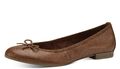 Tamaris Ballerina Slipper Pumps nut braun Leder klssisch Touch it
