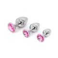 Super Stylischer und Hochwertiger Aluminium Butt Plug mit rosa Stein im Sockel