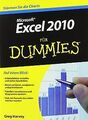 Excel 2010 für Dummies (Fur Dummies) von Harvey, Greg | Buch | Zustand sehr gut