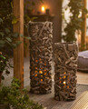 Windlichtsäule "Treibholz", groß, ca. Ø 25 x 79 cm Kerzenhalter Teelichthalter
