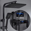 LED Duschset mit Thermostat Duscharmatur Duschsystem Mischbatterie Regendusche