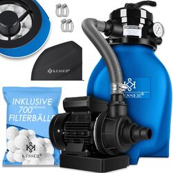 KESSER® Sandfilteranlage Filterkessel Sandfilter für Pool pumpe SchwimmbadpumpeInkl. 700g Filterbälle✔️5-Wege Ventil✔️10,2 m³/h✔️400W