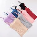 Langes Tanktop Für Damen Camisole Mit Integriertem Bh Verstellbarer Träger  ↷