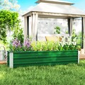 Outsunny Hochbeet aus Stahl Pflanzkasten Gartenbeet Blumenkasten mit Handschuhe