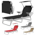 Gartenliege Dach-Sonnenliege Strandliege-189cm Liegestuhl Klappbar Liege