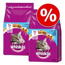Whiskas 1+ Katzentrockenfutter mit THUNFISCH, Sparpaket 2 x 3,8 kg