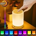 Touch Tischlampe USB Dimmbar Aufladbar LED Nachtlicht Farbwechse Nachttischlampe