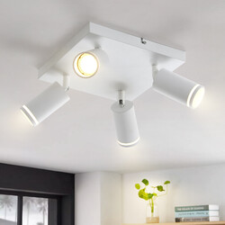 ZMH LED Deckenstrahler Weiß Deckenleuchte GU10 Spots Deckenlampe 3 Flammig Rund