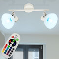 Flurleuchte Deckenlampe Spotleuchte Glas Chrom weiß LED Fernbedienung Dimmer RGB