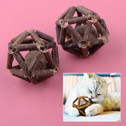 2x Katzenminze Spielzeug Matatabi Ball Natural Silvervine Katze Reinigung Zähne