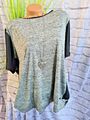 Sheego Shirt Sportshirt Funktionsshirt Kurzarm schwarz grau  (850)