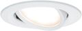 Paulmann EBL Set Nova Coin rund schwenkbar LED 1x6,5W 2700K 230V Weiß matt/Alu