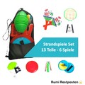 Garten & Strandspiele Set Beachball Klettball Frisbee Mini-Badminton Boing Neu