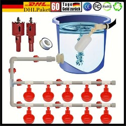 Futterautomat Hühner + Hühnertränke im Set Geflügel Futter Wasser Spender Tränke