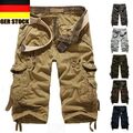 DE Herren Sommer 3/4 Länge Shorts Elastische Taille Baumwolle Cargo Combat Hosen