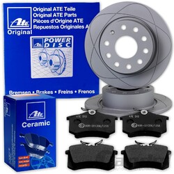 ATE PowerDisc BREMSSCHEIBEN + CERAMIC BELÄGE HINTEN für OCTAVIA LEON VW CADDY A1HA 272x10mm // NUR für PR-Nr= 1KT, 1KS