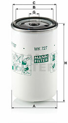 MANN-FILTER WK 727 Fuel filter for ,HEULIEZ,IRISBUS,IVECO,RENAULT TRUCKS