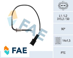 FAE 68081 Sensor für Abgastemperatur Sensor Abgastemperatur für Fiat 