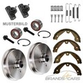 ATEC 2x BREMSTROMMEL+BREMSBACKEN+RADBREMSZYLINDER HINTEN FÜR VW POLO 6N 6N2 1.4