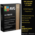 AVG Ultimate 2024 / 1, 10 PC Geräte 1 2 3 Jahre / TuneUp, Internet Security, VPN