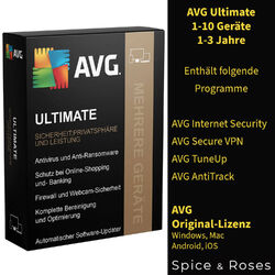 AVG Ultimate 2024 / 1, 10 PC Geräte 1 2 3 Jahre / TuneUp, Internet Security, VPNAutorisierter Fachhändler ♥ Original Lizenz ♥ Rechnung