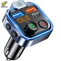 38W Bluetooth FM Transmitter V5.3 für Auto mit Deep Bass und Freisprechfunktion