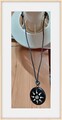 Schmuck Kette, Anhänger Holz, Lederband schwarz, Verstellbar, 55 cm
