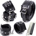 PU Leder Handschellen Fußfesseln Halsband Fesseln Bondage Sklave BDSM Erwachsene