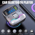 Auto Bluetooth5.3 FM Transmitter Wireless USBAdapter MP3 Player Schnellladegerät