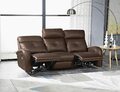Relaxsofa 3-Sitzer manuell verstellbar, Leder Couch mit Funktion, 5130-3-08
