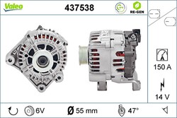 Lichtmaschine Generator Lima VALEO RE-GEN - AT 437538 +71.40€ Pfand für BMW E91