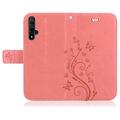 Handy Tasche Huawei Nova 5T Handyhülle Schutz Flip Cover Buch Case Etui Rosegold