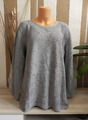 toller Feinstrick Ripp Pullover mit Strass & Glitzer * Gr. 44 / 46