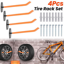 4x Autoreifen Wand Halter Haltebügel Reifen Felgen Haken Baum Regal Halterung DE