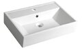 KERAMIK-WASCHTISCH WEISS, 50 X 42CM SISTEMA, WASCHBECKEN ECKIG, WASCHBECKEN