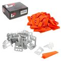 100x Zuglaschen + 50x Keile Set Plan System 3mm Nivelliersystem 150 Teile