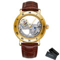Vintage Mechanische Uhren Golden Bridge Skeleton Automatik Herrenuhr Luxus Echtl