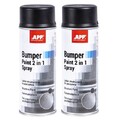 2 x APP Bumper Paint 2in1 Spray grau - Strukturlack für Stoßstangen 400 ml