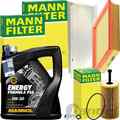 MANN INSPEKTIONSPAKET+MANNOL 5W30 MOTORÖL passend für PEUGEOT 206 SW CC 60-109PS