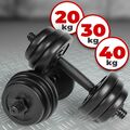 Physionics® Kurzhantel Set 20kg 30kg 40kg Hantelscheiben Krafttraining Hantelset