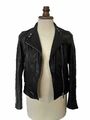 REISS Tallis Damen-Bikerjacke aus Leder $378 Wi Neu , 3 Mall Getragen . Gr. 38 M