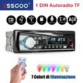 Autoradio mit Bluetooth BT Freisprech 7 Farben Single 1DIN MP3 Player USB Aux AM