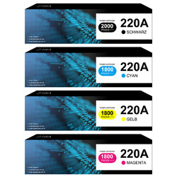 Kompatible 4x XXL Toner MIT CHIP für HP 220A 220X Color Laserjet Pro MFP 4302fdw