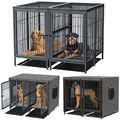 Hundekäfig Hundetransportkäfig Tiertransportbox Hundebox für 2 Hunde Innen Außen