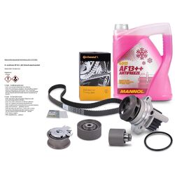 CONTI ZAHNRIEMEN + WAPU + ROLLENSATZ FÜR AUDI A3 SKODA VW GOLF 5 TOURAN 2.0 TDI# inkl. 5l MANNOL AF13++ ANTIFREEZE KÜHLERFROSTSCHUTZ #