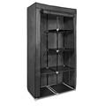 Stoff Kleiderschrank mit Kleiderstange Faltschrank 88x170x45cm Schrank in Grau